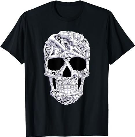 car mechanic tools Skull Garage Halloween Costume Skeleton T-Shirt PNG File