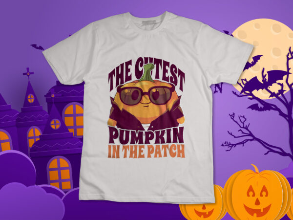 The cutest pumpkin in the patch kids boys pumpkin halloween t-shirt design