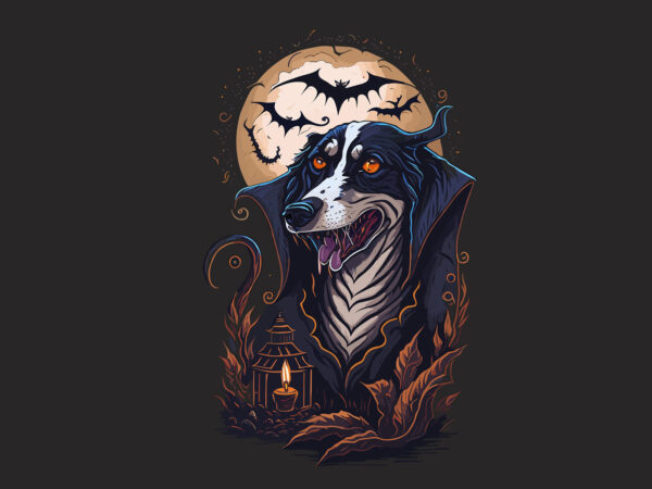 Spooky dog halloween tshirt design