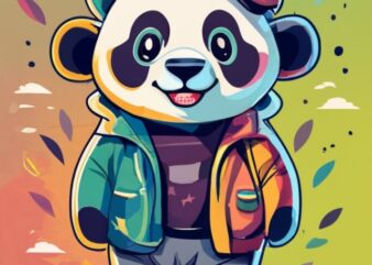 design a panda for kids , T-shirt design PNG File