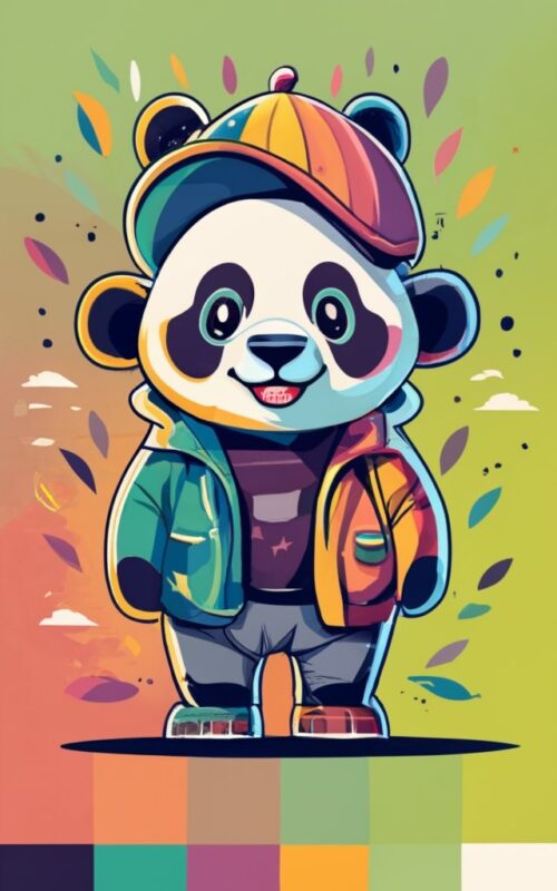 design a panda for kids , T-shirt design PNG File