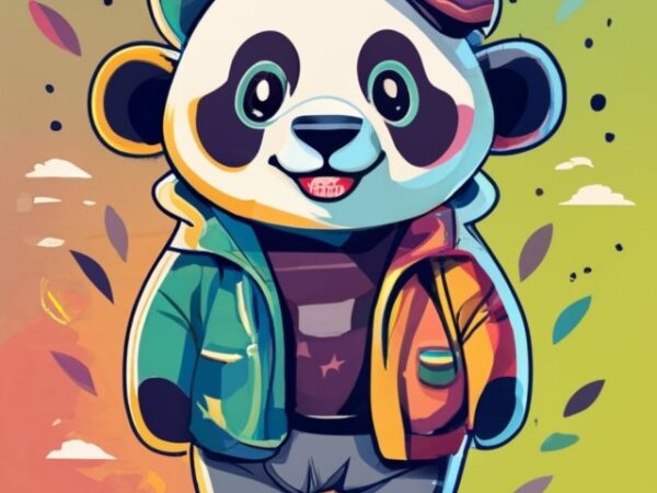 Design a panda for kids , t-shirt design png file