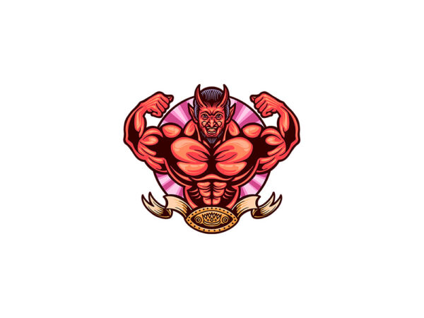 Devil gym t shirt vector illustration