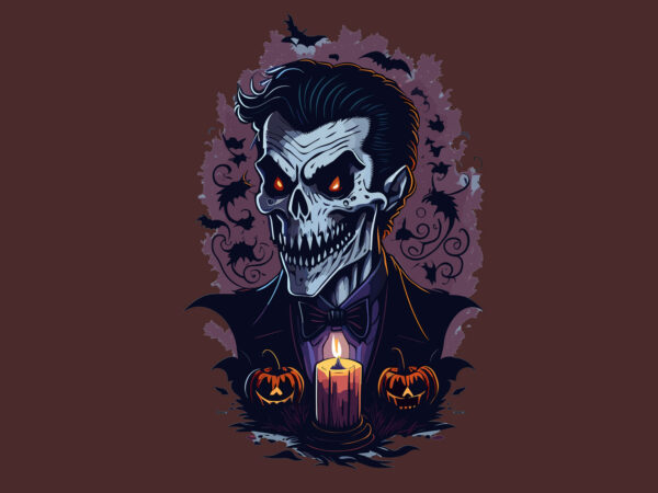 Spooky dracula halloween tshirt vector