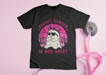 Breast Cancer Is Boo Sheet Breast Cancer Warrior Halloween T-Shirt Design