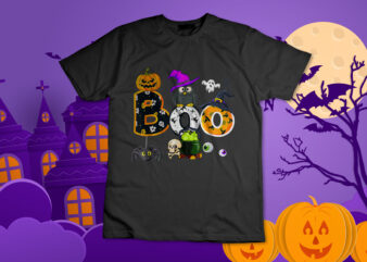 Boo Creepy Owl Pumpkin Ghost Halloween Men Women Kids T-Shirt Design