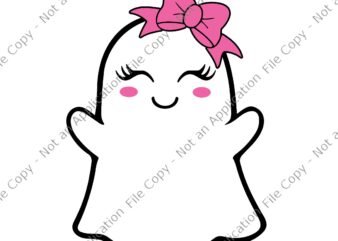Ghost With Pink Bow Boo Svg, Pink Boo Svg, Ghost Halloween Svg, Boo Bow Pink Svg, Boo Svg t shirt design template