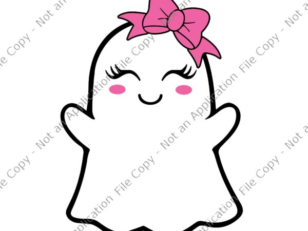 Ghost with pink bow boo svg, pink boo svg, ghost halloween svg, boo bow pink svg, boo svg t shirt design template