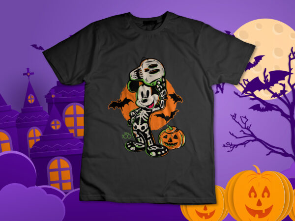 Disney 100 – mickey skeleton costume t-shirt design