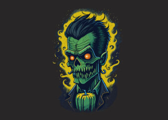 Spooky Frankenstein Halloween Tshirt Design