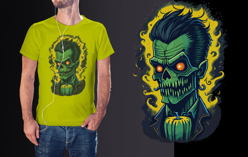 Spooky Frankenstein Halloween Tshirt Design