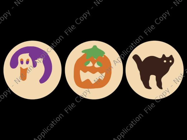 Halloween sugar cookie spooky season cat pumpkin boo ghost svg, cat pumpkin svg, cat halloween svg, halloween sugar svg, ghost svg, halloween svg graphic t shirt