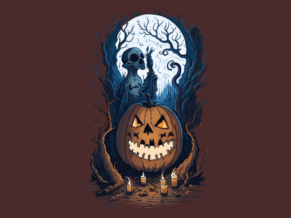 Scarry ghost pumpkin halloween tshirt design