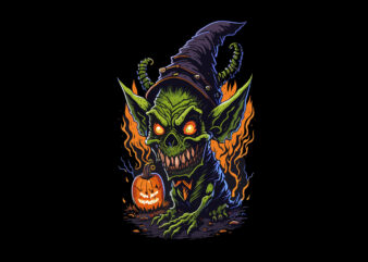 Spooky Halloween Goblin Tshirt Design