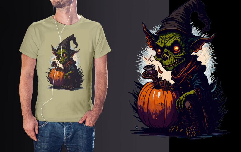 Goblin Spooky Halloween Tshirt Design