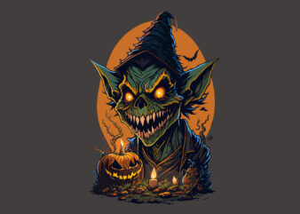 Spooky Goblin Halloween Tshirt Design