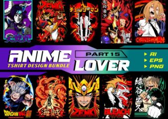 populer anime lover tshirt design bundle illustration part 15