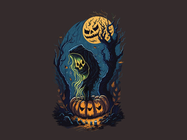 Spooky halloween tshirt design vector
