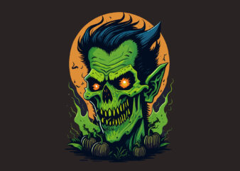 Green Spooky Zombies Halloween Tshirt Design