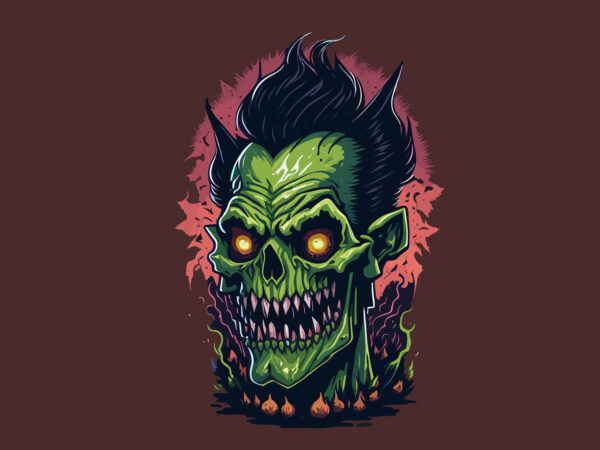 Spooky halloween monster tshirt design