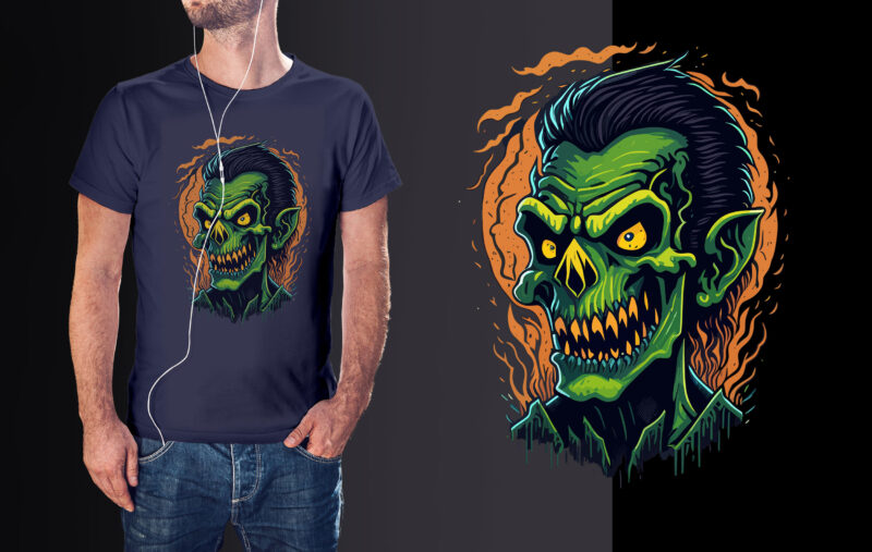 Spooky Zombies Monster Halloween Tshirt Design