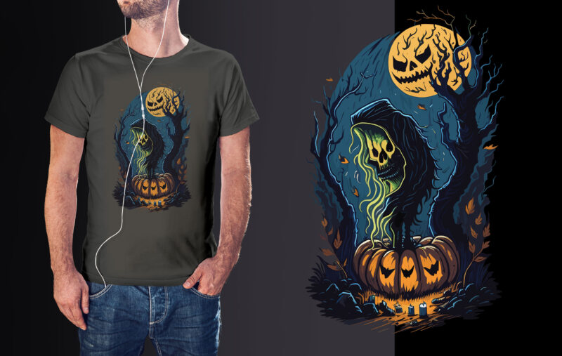 Spooky Halloween Tshirt Design Vector