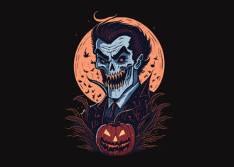 Spooky Hallowen Dracula Tshirt Vector