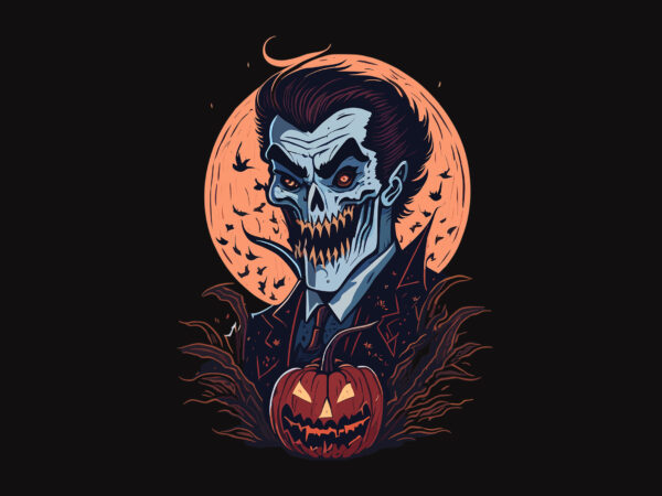 Spooky hallowen dracula tshirt vector