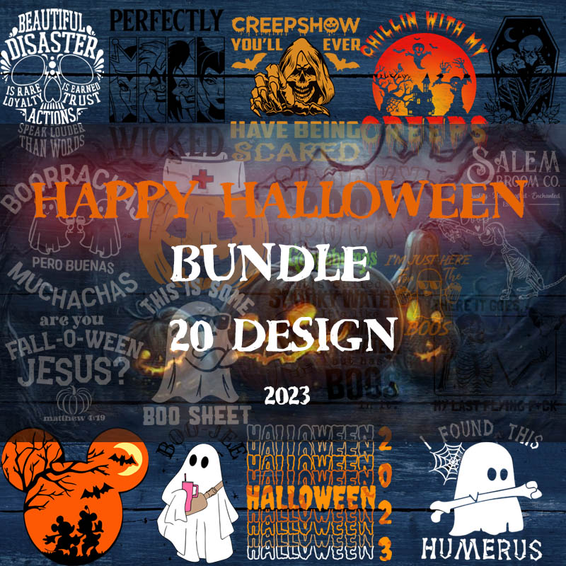 Happy Halloween Bundle 2023 SVG, Creepy SVG, Pumpkin SVG, Disney SVG