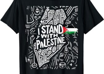 i stand with palestine quote a free palestine design T-Shirt