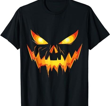 Jack o lantern face pumpkin scary halloween costume funny t-shirt png file