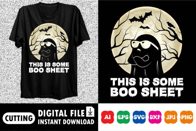 this is sheet boo sheet shirt print template