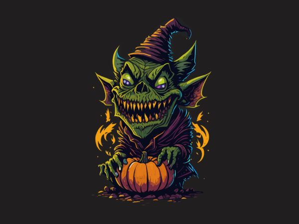 Spooky monster ghoul halloween tshirt design