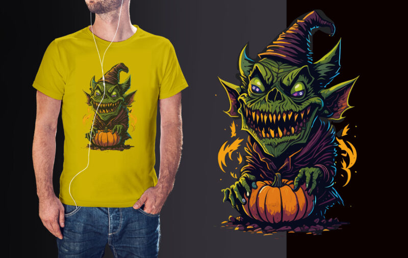 Spooky Monster Ghoul Halloween Tshirt Design
