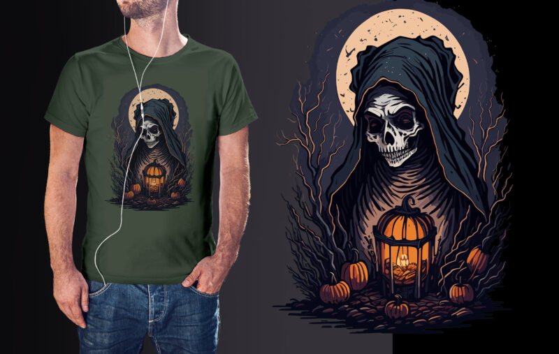 Spooky Nun Halloween Tshirt Vector