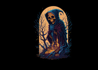 Nun Spooky Skull Halloween Tshirt Design