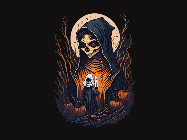 Spooky nun witch halloween tshirt design