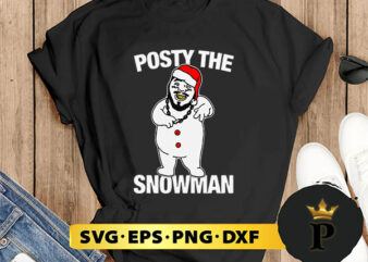 posty the snowman SVG, Merry Christmas SVG, Xmas SVG PNG DXF EPS t shirt illustration