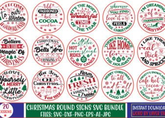 Christmas Round Signs Svg Bundle t shirt vector file