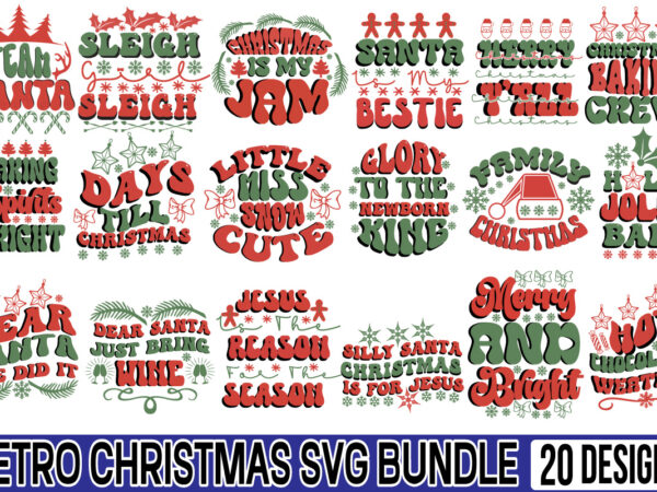 Retro christmas svg bundle t shirt design online