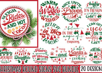 Christmas Round Signs Svg Bundle t shirt vector file