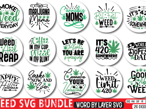 Weed svg bundle t shirt design for sale