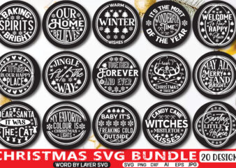 Christmas round svg bundle