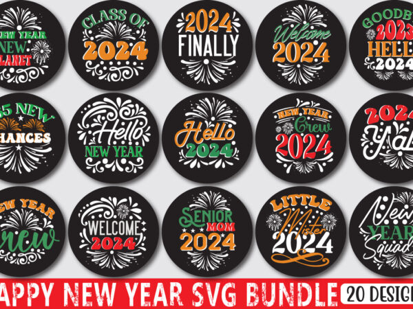 Happy new year svg bundle graphic t shirt