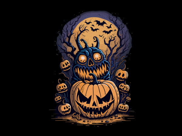 Pumpkin spooky halloween tshirt design