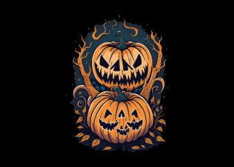 Pumpkin Spooky Halloween Tshirt Design