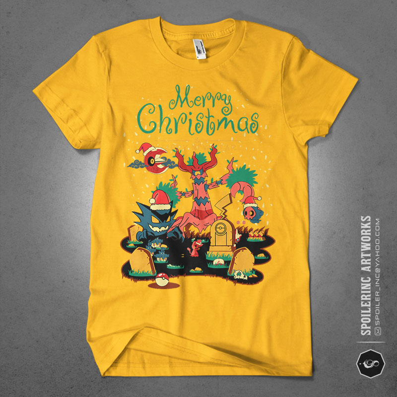 20 populer christmas pokemon tshirt design bundle illustration