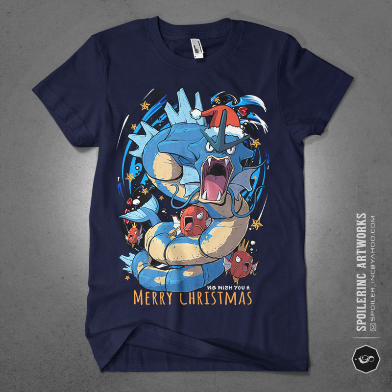 20 populer christmas pokemon tshirt design bundle illustration