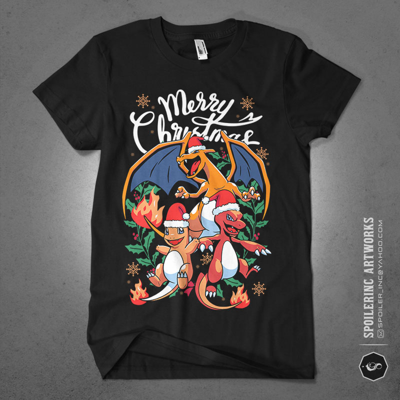 20 populer christmas pokemon tshirt design bundle illustration