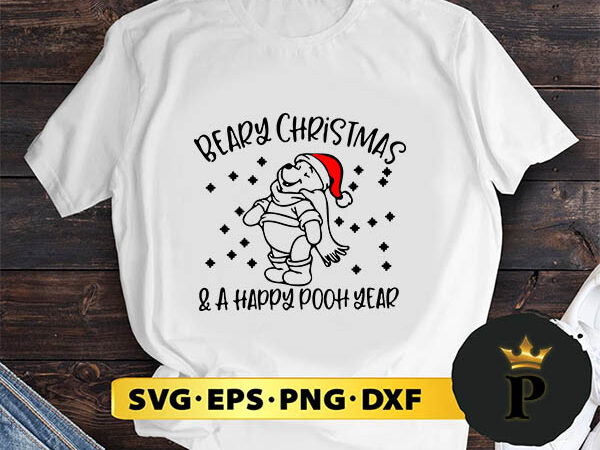 Santa winnie the pooh beary christmas svg, merry christmas svg, xmas svg png dxf eps t shirt template vector